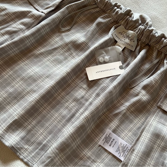 Anthropologie Strapless Front Tie Plaid Buttondown - Picture 7 of 13